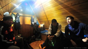 Inside the hut at Night        